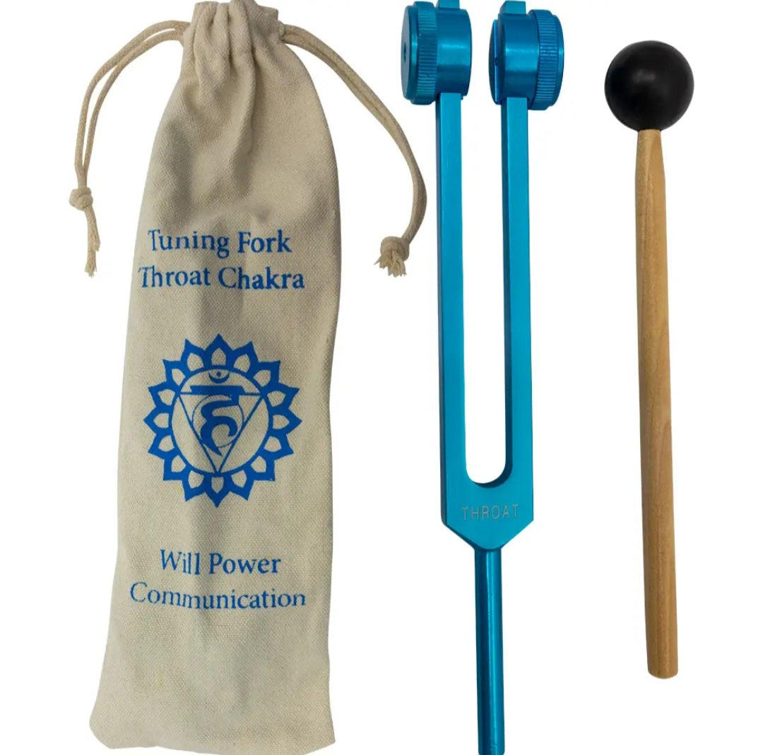 Tuning Fork 8.5" - Light Blue Tuned For Throat Chakra