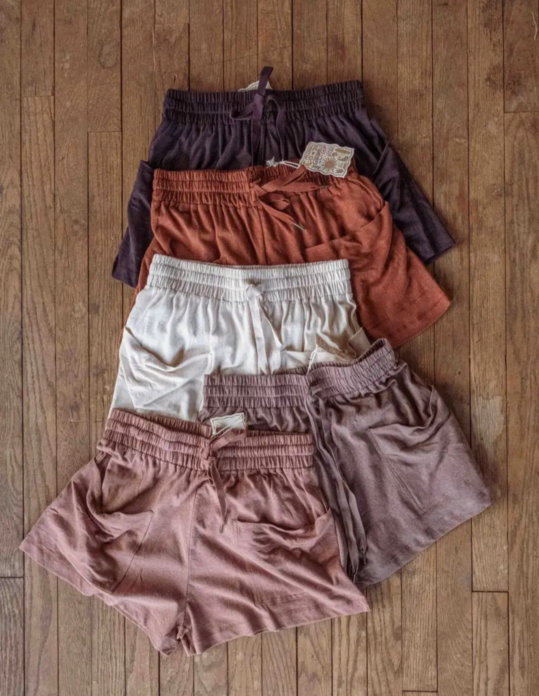 Organic Hemp Boho Shorts, Slouchy Natural Shorts