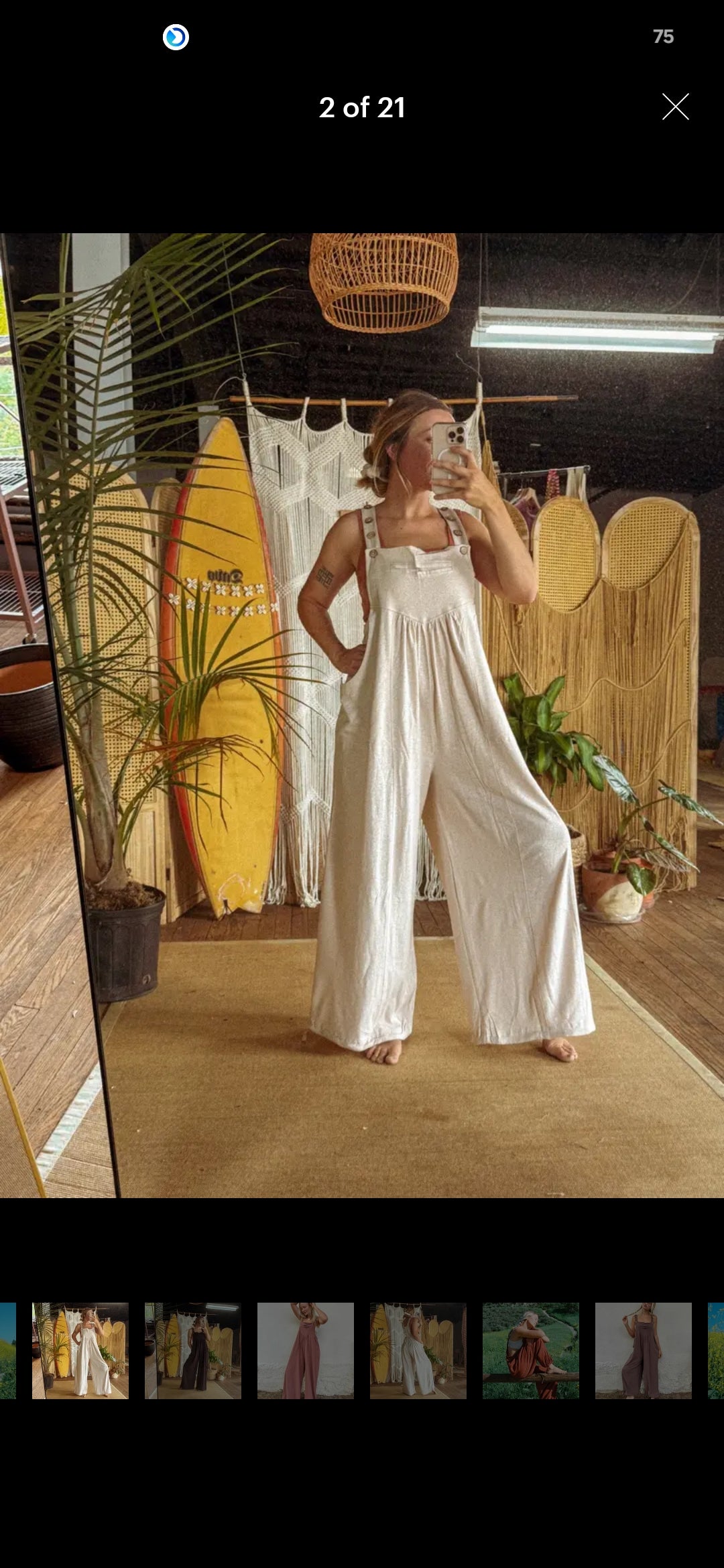 Organic HEMP Overalls Natural Fibre Adjustable Boho Jumpsuit One Size
