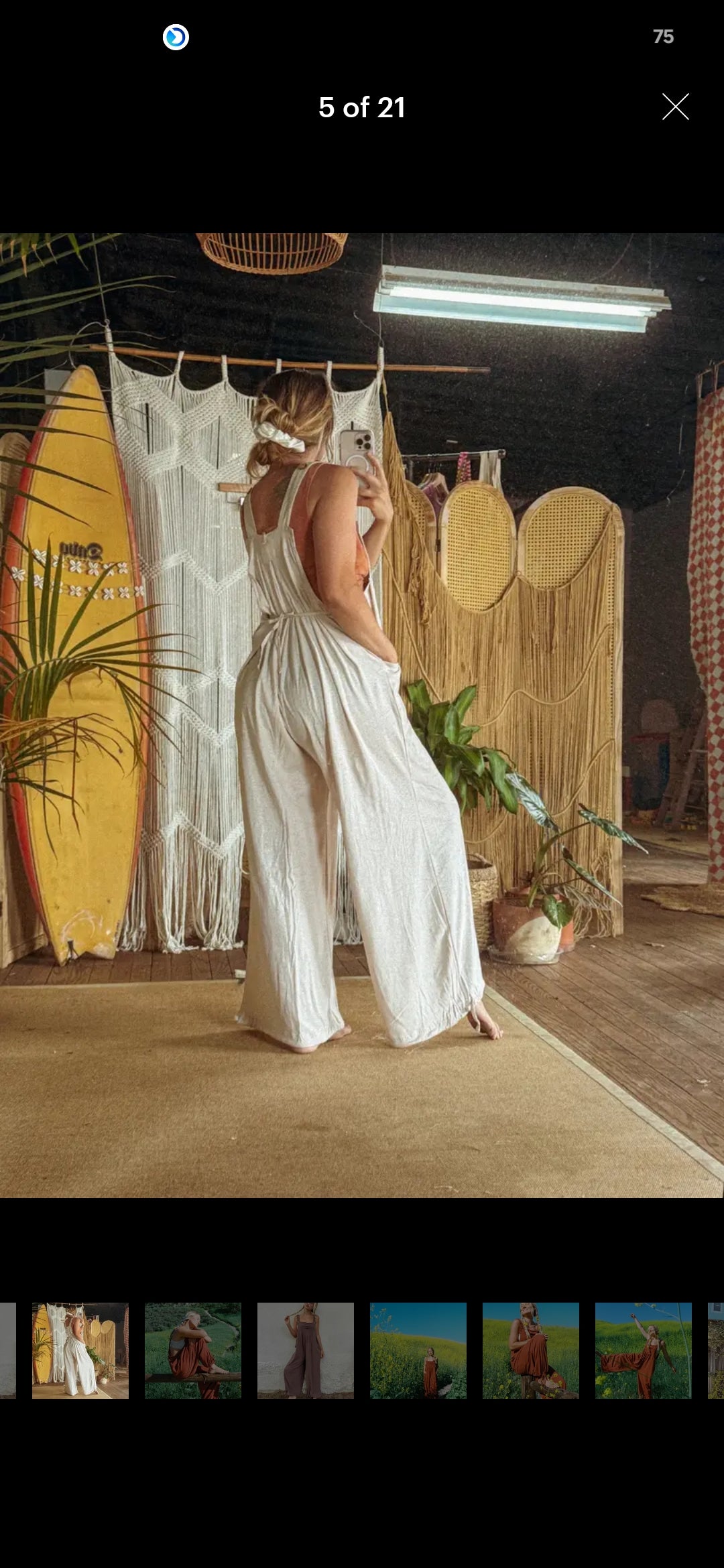 Organic HEMP Overalls Natural Fibre Adjustable Boho Jumpsuit One Size